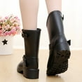 thumbnail image 3 of Short Mid Calf Rain Boots for Women Fashion Classic Buckle Waterproof Rubber Slip on Rainboots Garden Shoes, 3 of 9
