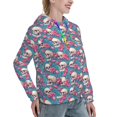 thumbnail image 6 of Daiia happy Skull rose Pattern Women's Fashion Hoodies & Sweatshirts with Kangaroo Pocket Hooded Sweatshirt with Eye-catching Drawstrings-Small, 6 of 7