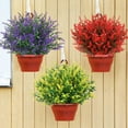thumbnail image 6 of Sinhoon 4 Bundles Artificial Lavender Flowers Outdoor UV Resistant Fake Flowers No Fade Faux Plastic Plants Garden Porch Decorating  (Rose), 6 of 8