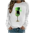 thumbnail image 2 of Mceream Chandail de la Saint-Patrick pour Femmes, Mode Décontractée, Chandails Irish Trèfle, Imprimé Graphique, Mignon, Chandail à Manches Longues, Hauts, Grande Taille, Tenue de Fête et Cadeau, Blanc, P, 2 of 8