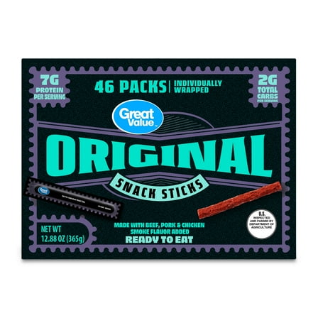 Great Value Original Snack Meat Sticks, 46 Count