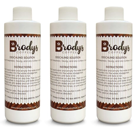 Brodys Descaler (3 Pack, 2 Uses Per Bottle) - Made in the USA - Universal Descaling Solution for Keurig, Nespresso,...