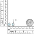 thumbnail image 4 of Gem Stone King 925 Sterling Silver Blue Zircon and White Moissanite Dangle Earrings for Women (1.81 Cttw, Gemstone Birthstone, Oval 6X4MM), 4 of 4