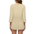 thumbnail image 3 of Hfnxid Women's Chiffon Cardigan Sheer 3/4 Sleeve Open Front Cardigans Lightweight Summer Cover Up Casual Short Shawl Tops Beige XL, 3 of 5