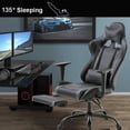 thumbnail image 6 of Gaming Chair with Footrest, Ergonomic Home Office Chair with Lumbar Support & Headrest Pillow, Height Adjustable Swivel Recliner Racing Computer Video Game Chair, Grey, 6 of 7