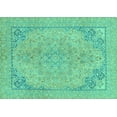 thumbnail image 1 of Ahgly Company Indoor Rectangle Abstract Turquoise Blue Modern Area Rugs, 4' x 6', 1 of 4
