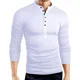 thumbnail image 2 of Playera Slim Fit Cuello Mao Con Botones Manga Larga De Moda, 2 of 8