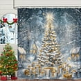thumbnail image 2 of Sparkling Christmas Tree Shower Curtain, Winter Grey Glitter Xmas Tree Bathroom Bathtubs Decor, Christmas Fabric Shower Curtain Sets with Hooks, 72x72 inch, 2 of 6