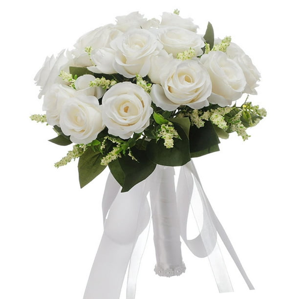 Wedding Bouquet, Artificial Flowers, Elegant Tossing Bouquet, Romantic  Wedding Bouquet for Bride, Wedding Bridal Bouquet for Anniversary, White