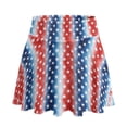 thumbnail image 5 of FUIALDOLG Stars and Blue Red Stripes Athletic Skorts Patriotic US Flag Tennis Skirt with Pocket Flower Lady High Waisted A-line Golf Skirt Casual Dressy Breathable Soft Workout Shorts，M, 5 of 7