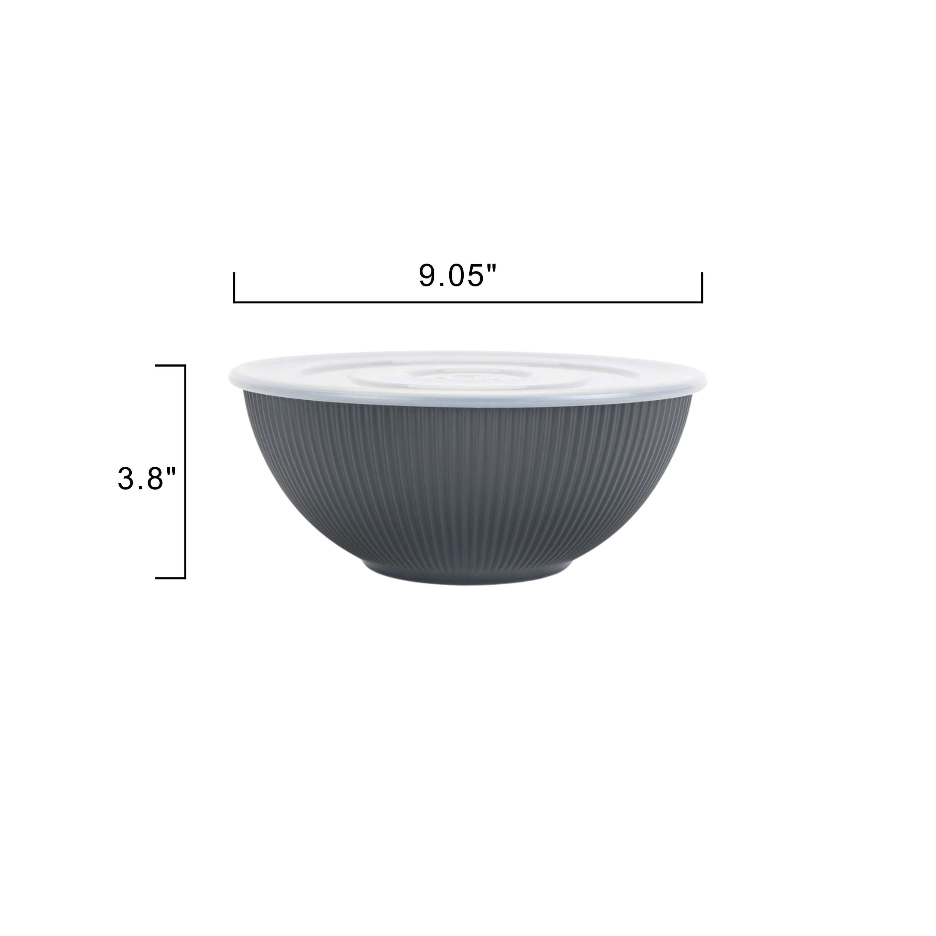 (4 pack) Mainstays - Black 4-Piece Eco-Friendly Recycled Plastic Serve Bowl Set