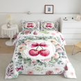thumbnail image 2 of Pink Floral Bow Tie Twin Comforter Set,Kawaii Bowtie Cherry Bedding Set Room Decor,Cute Butterfly Flower Quilt Bed Set Green Eucalyptus Leaf Down Comforter 2Pcs, 2 of 6