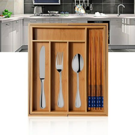 Expandable Cutlery Bamboo Drawer Organizer Cutlery Tray Kitchen