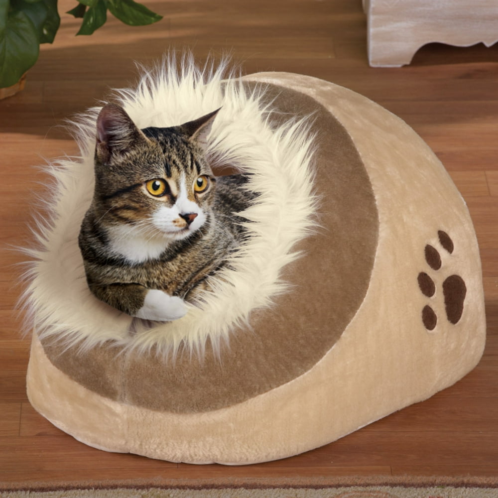 Collections Etc Igloo Shaped Faux Fur Pet Bed