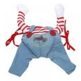 thumbnail image 4 of Halloween 3 Pieces Pet Dog Cosplay Costumes Set Long Sleeve Outfit With Stuffed Body  Imitating Cutter Wig Hat With Elastic Strap S-XL, 4 of 7