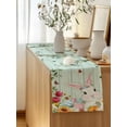 thumbnail image 5 of Table Runner 60 Inches Long for Kitchen Dining, Easter Dresser Scarf Farmhouse, Dining Table Decorations for Wedding/Parties, Spring Watercolor Bunny Eggs Tulip Wooden Grain Teal 13 x 60 In, 5 of 8