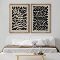 thumbnail image 3 of IDEA4WALL Framed Canvas Print Wall Art Set Black Abstract Floral Pattern Vintage Art Retro Wildflowers Illustration Decorative Bohemian Chic Artwork for Home Decor - Natural 24"x36"x2, 3 of 5