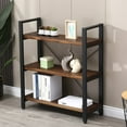 Solid Wood Bookshelf,4 Tier Rustic Vintage Industrial Etagere Bookcase