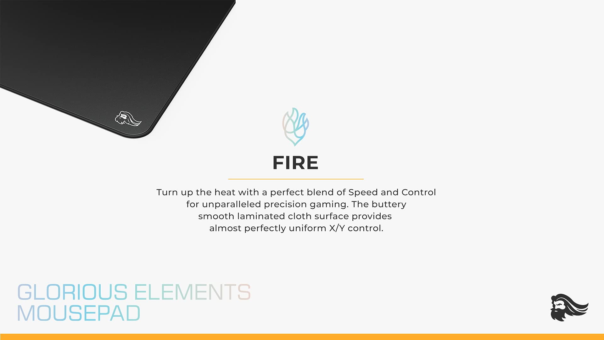 Glorious Gaming Elements Fire Foam  Hybrid Cloth Foam Core Control Mouse Pad, Black