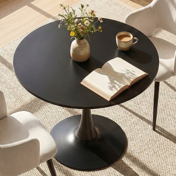 Mesa de Comedor HOMEMAKE FURNITURE Redondo 80cm Negro