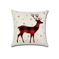 thumbnail image 3 of Christmas Design, Deer, Tree, Snowflakes Cotton Linen Fabric Decorative Indoor / Outdoor Throw Pillow Cover Set 18x18, 3 of 5