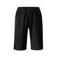 thumbnail image 4 of SOFTCCLO Shorts for Women Summer Solid Straight Shorts Side Slit Button Pocket 5 Inch Womens Shorts Black M, 4 of 8