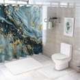 thumbnail image 7 of JEUXUS Chic Modern Bathroom Decor Aesthetic Marble Texture Shower Curtain, Multiple Sizes White, 7 of 7