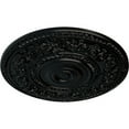 thumbnail image 3 of 33 7/8"OD x 2 3/8"P Rose Ceiling Medallion (Fits Canopies up to 13 1/2"), Hand-Painted Jet Black, 3 of 5