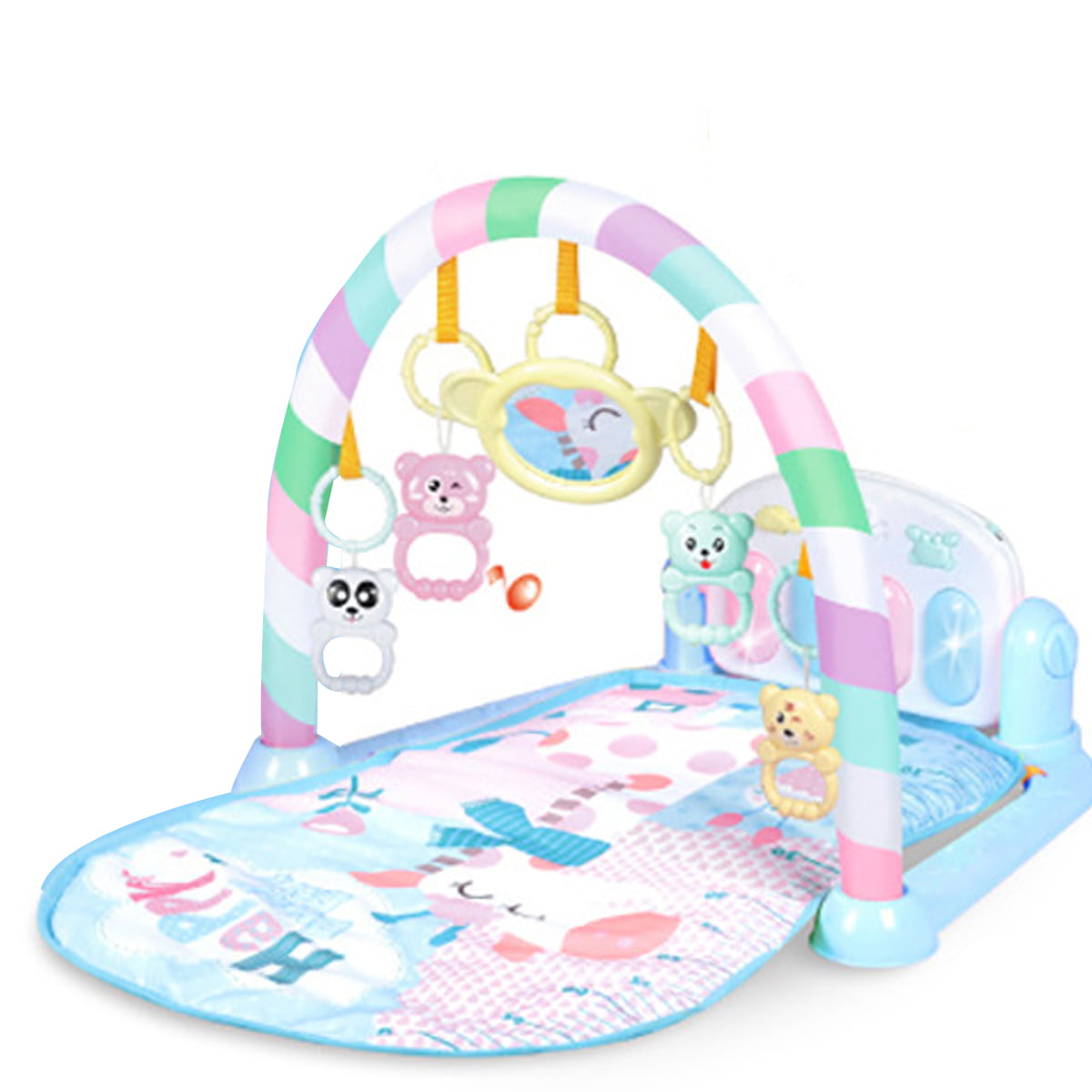 Kick and Play Newborn Mat with Detachable Piano Ideal for Baby Room 4 Rattle Pendants and 1 Mirror Pink Foot Gym Carpet Piano Fitness Rack BABY JOY Baby Play Mat Explore Activity Musical Gym 