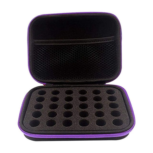 DHXYZZB myonly Estuche de transporte para aceites esenciales con capacidad para 30 rejillas para botellas con rodillo de 1 a 3 ml, bolsa organizadora de almacenamiento, carcasa dura para el hogar, via