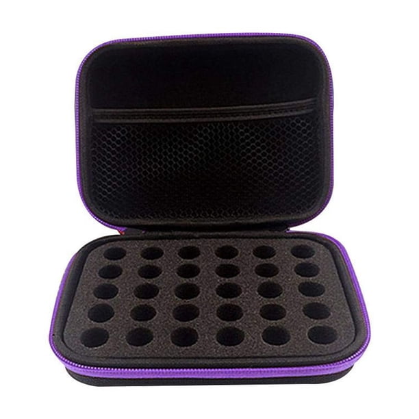 DHXYZZB myonly Estuche de transporte para aceites esenciales con capacidad para 30 rejillas para botellas con rodillo de 1 a 3 ml, bolsa organizadora de almacenamiento, carcasa dura para el hogar, via