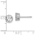 thumbnail image 3 of Sterling Silver Rhodium-Plated 6mm Polished Cz Post Earrings (7.38 X 7.37) Made In China qe15078, 3 of 6