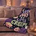 thumbnail image 6 of Cute Creepy decorative motif Moon Design, Festive autumn celebration Scene, Warm Flannel Blanket for Living Room and Reading Nook with Detailed Artwork, Art Lovers Christmas Gift, Festive Home Decor, 6 of 9