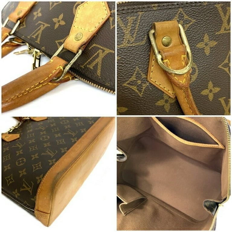 Authentic Louis Vuitton Monogram Alma Hand Bag Brown M51130 Used F/S