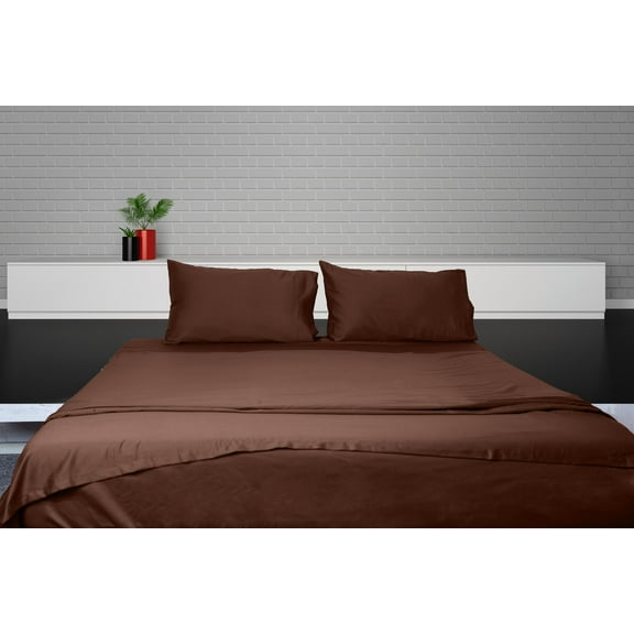 Egyptian Cotton Sheet Set | Sheet Set Queen Size | 4 Piece Sheet Set | Bed Sheet Set | Wrinkle & Fade Resistant | Chocolate Sheet Set | 600 TC 15 Inch Dp Comfy Bedding Set !!