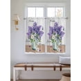 thumbnail image 2 of Purple Lavender 2 Panel Kitchen Curtains for Windows, Spring Floral Daisy Butterfly Leaves Gray Bathroom Privacy Curtain, Home Décor Window Treatment for Bedroom/Living Room 55"x45", 2 of 6