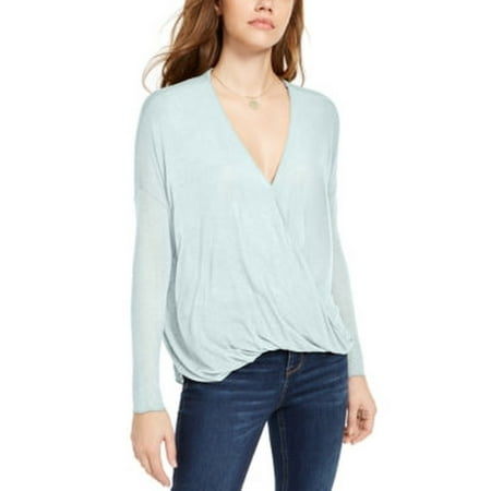 

Polly & EstherJuniors Surplice-Neck Top Choose Sz/Color: M/Sea FoamGreen
