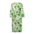 thumbnail image 5 of Yuyamidu Green Leaves Bathrobe Sleepwear for Women Lightweight Robe Long Dressing Gown St. Patrick's Day V-Neck Nightgown Comfy Mid-Calf Length Robe Size S, 5 of 7
