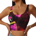 thumbnail image 2 of Lsque Geometry Dash Printed Women'S Sports Bra, Compression, Moisture Wicking, High-Impact Sports Bra For Women,Supportive sports bra-Large, 2 of 9