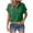 Green, variant on Womens Button Down Shirts Casual Short Sleeve Dress Shirt V Neck Textured Collared Summer Work Blouse