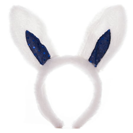Deluxe Plush Sequin Easter Bunny Rabbit Ears Headband, One Size Kids