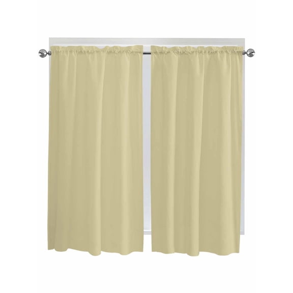 Yellow Solid Color Living Room Curtains 2 Panel, Aesthetics Contemporary Luxury Cafe Window Treatment, Extra Long Farmhouse Bedroom Bathroom Kitchen Curtains Drapes 104"x72"