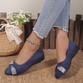 thumbnail image 6 of KIJBLAE Women's Solid Rhinestone Full Cover Flats, Low Cut Slip On Lazy Soft Sole Casual Moccasins Navy 43, 6 of 9