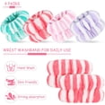 thumbnail image 4 of 4 Pairs Wrist Spa Washband Microfiber Wrist Wash Towel Band Wristband Scrunchies for Washing Face Absorbent Wrist Sweatband for Women Prevent Liquid from Spilling (Watermelon Colors, Striped Style), 4 of 14