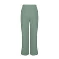 thumbnail image 4 of Juslio Womens Linen Pants High Waist Side Opening Plus Size Elastic Waist Linen,with Pockets Straight Leg Pants 3XL, 4 of 9