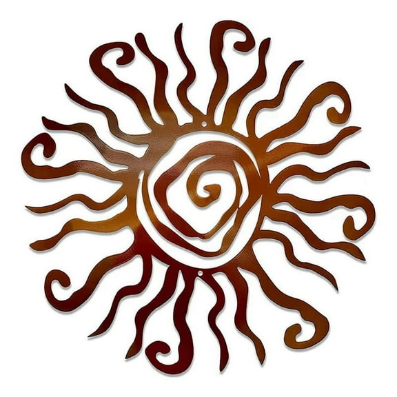 Sun God Metal Wall Art Indoor/Outdoor Decor -12.2In Coral Rust Proof Wall Decor for Bedroom,Garden,Patio and Farmhouse D