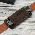 thumbnail image 5 of HeeHom Retro Leather Knife Sheath with Belt Clip â Handmade Horizontal Carry Holster for Folding/Pocket Knives, Leather Scabbard for Men (Black/Brown/Coffee), 5 of 7