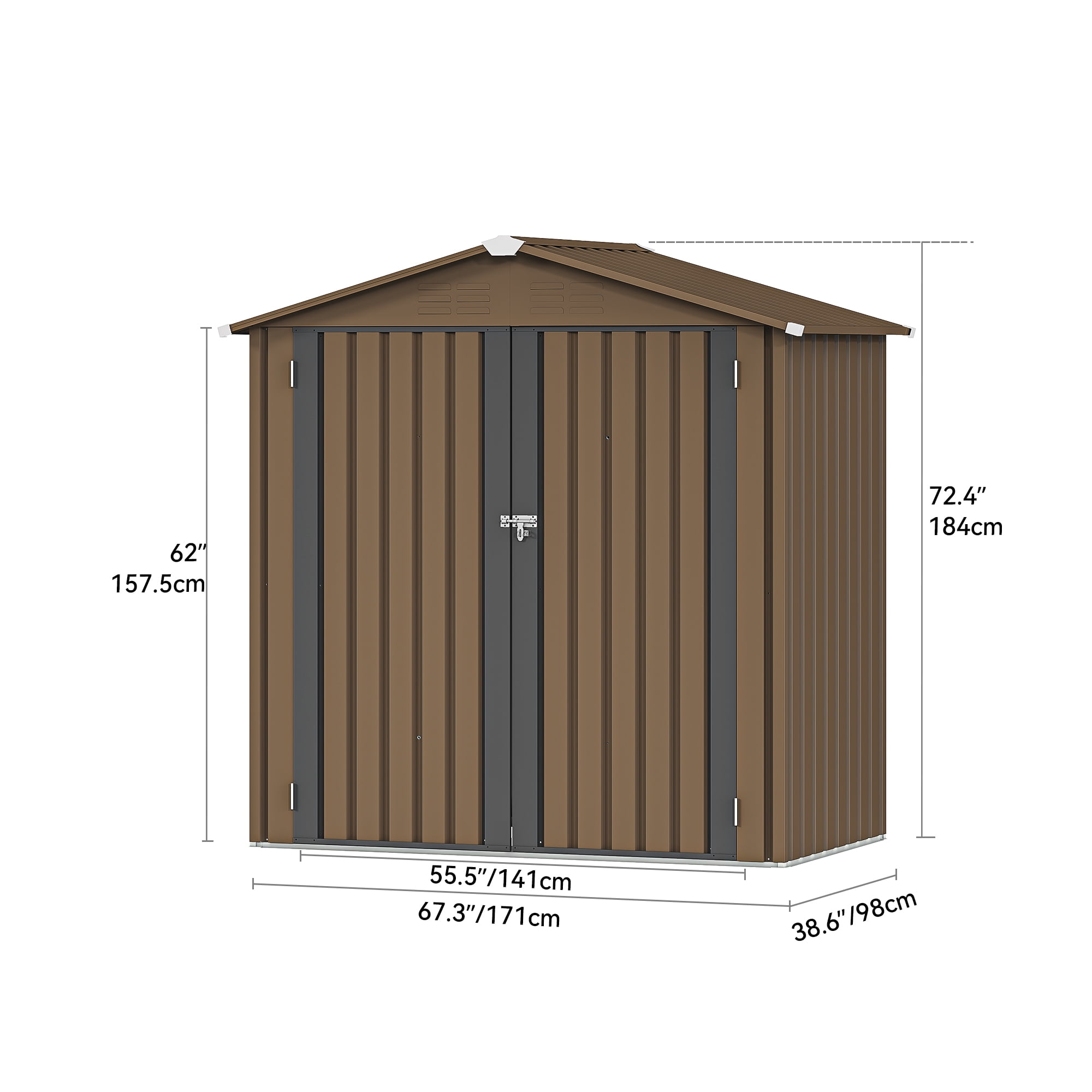 Uforic 6' x 4' Outdoor Metal Storage Shed, Large Tools Storage Shed with Lockable Double  Doors & Air Vent for Backyard, Patio, Lawn