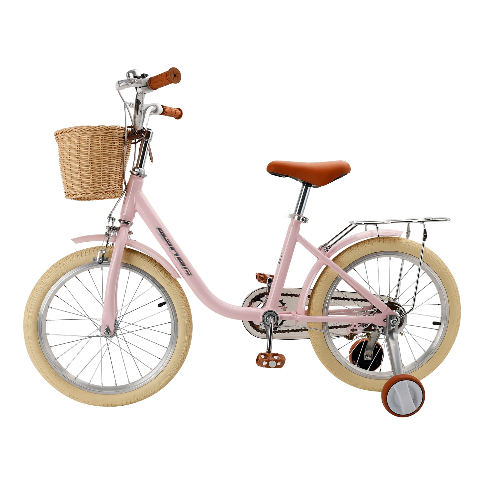 ARTUDATECH 18 Inch Kids Bike with Removable Training Wheels, Adjustable Seat, Steel Frame & Dual Brake, Kids Bicycle for 6-10 Years Old Toddler Girls Boys