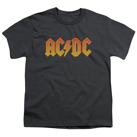 Trevco ACDC118-YT-4 ACDC Logo-S by S Youth Short Sleeve Shirt, Charcoal - Extra Large
